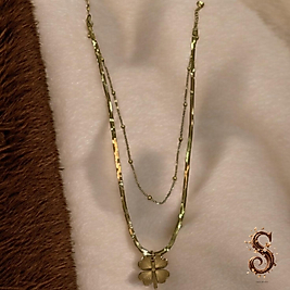 Yonca ve dorika birleşik kolye